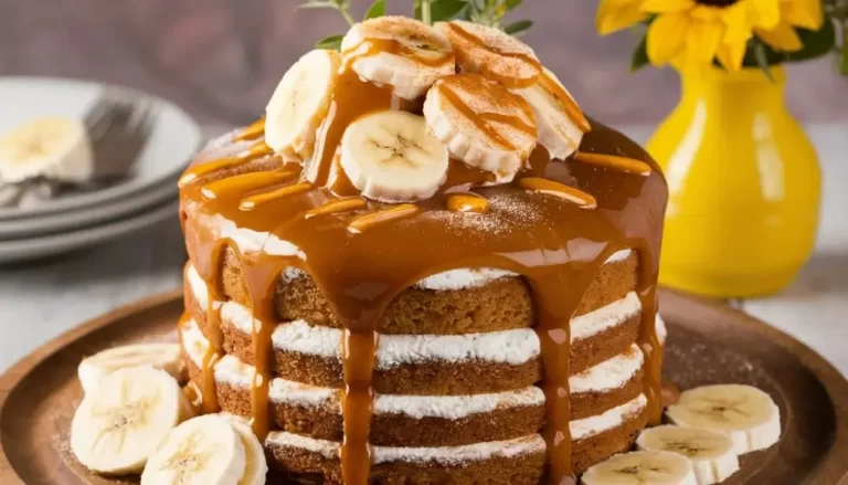 Banana Caramel Naked Cake: A Sweet Symphony of Flavors!