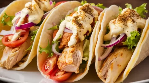 Greek Chicken Gyro Tacos