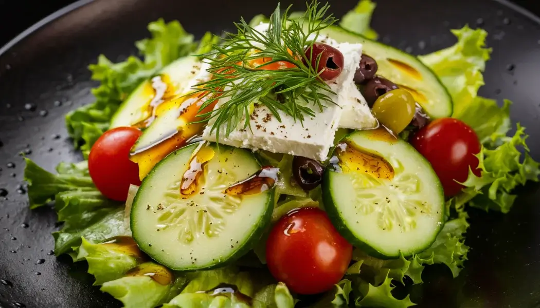 Greek Cucumber Salad with Tomatoes and Feta