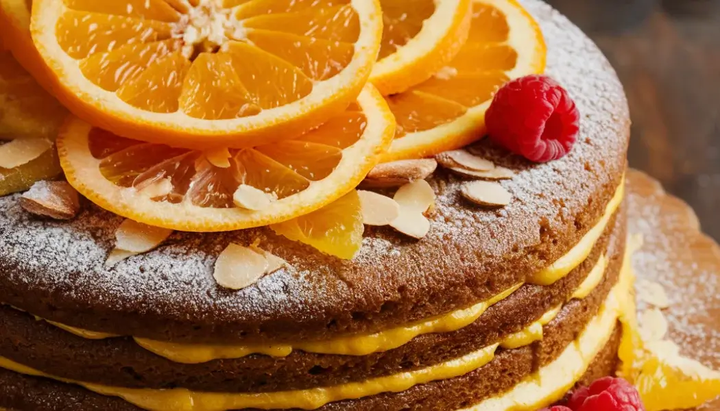 Orange Almond Naked Cake