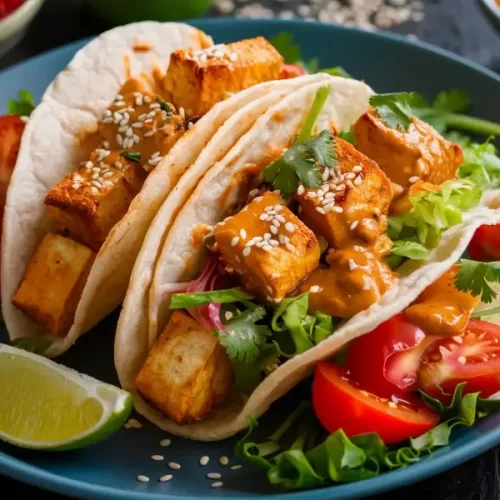 Thai Peanut Tofu Tacos