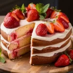 Vanilla Strawberry Naked Cake