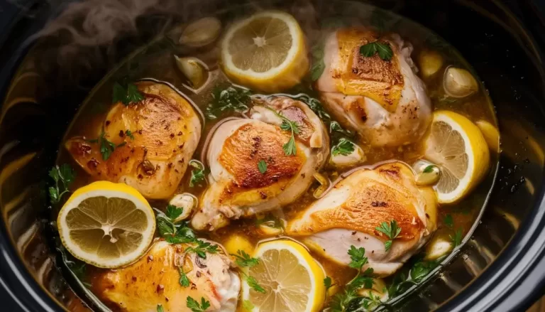 Slow Cooker Lemon Garlic Chicken