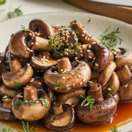 Balsamic Soy Roasted Garlic Mushrooms