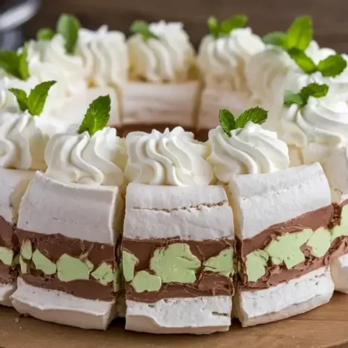 Choc-mint pull-apart pavlova