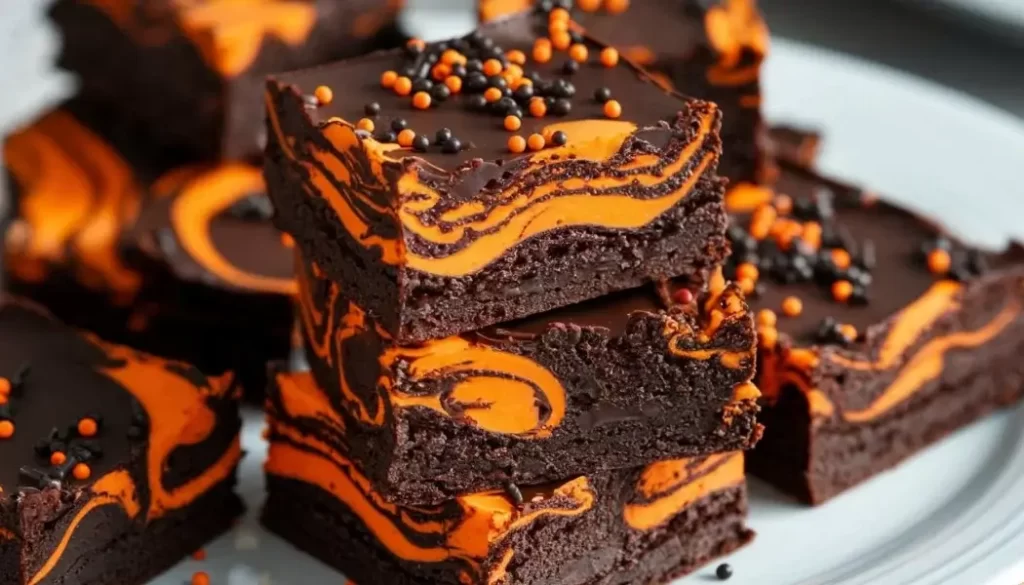 Halloween Cream Cheese Swirl Brownies