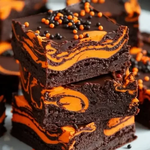 Halloween Cream Cheese Swirl Brownies