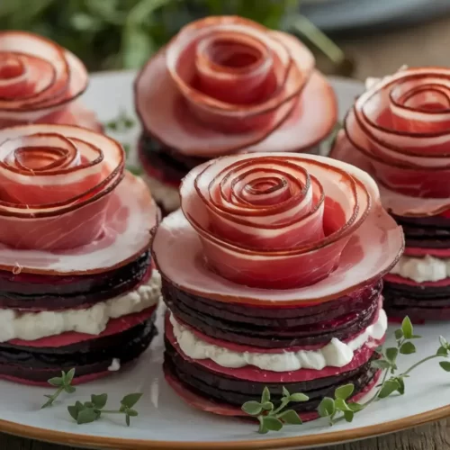 Romantic Beetroot & Prosciutto Rosettes