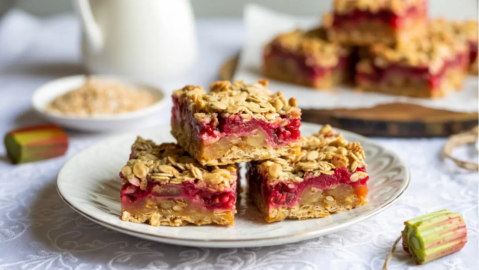 Rhubarb Oat Bars