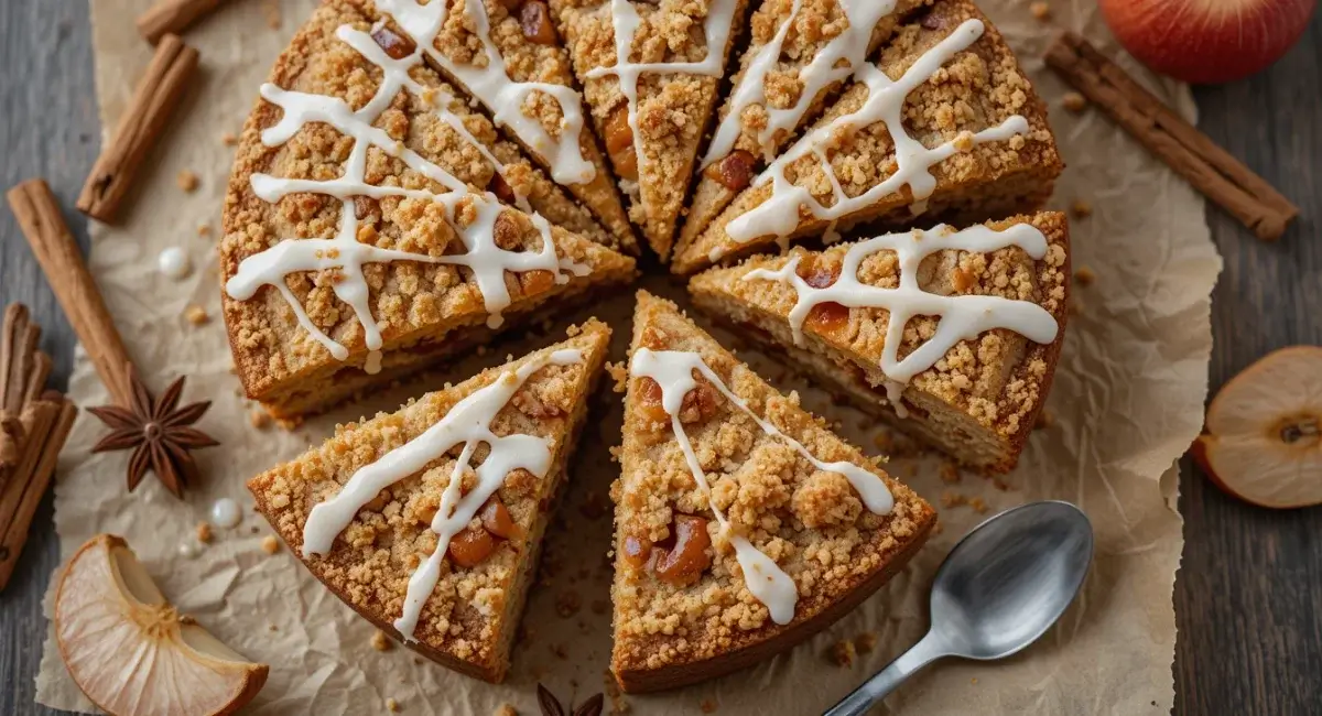 Apple Crumb Cake – Topped with Cinnamon Apple Drizzle