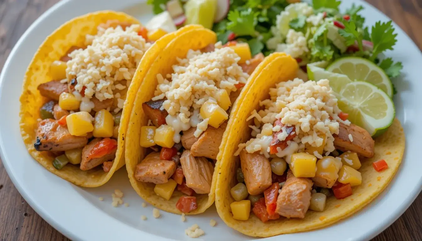Chili Lime Chicken Tacos with Grilled Pineapple Salsa - Mexican Food Recipe