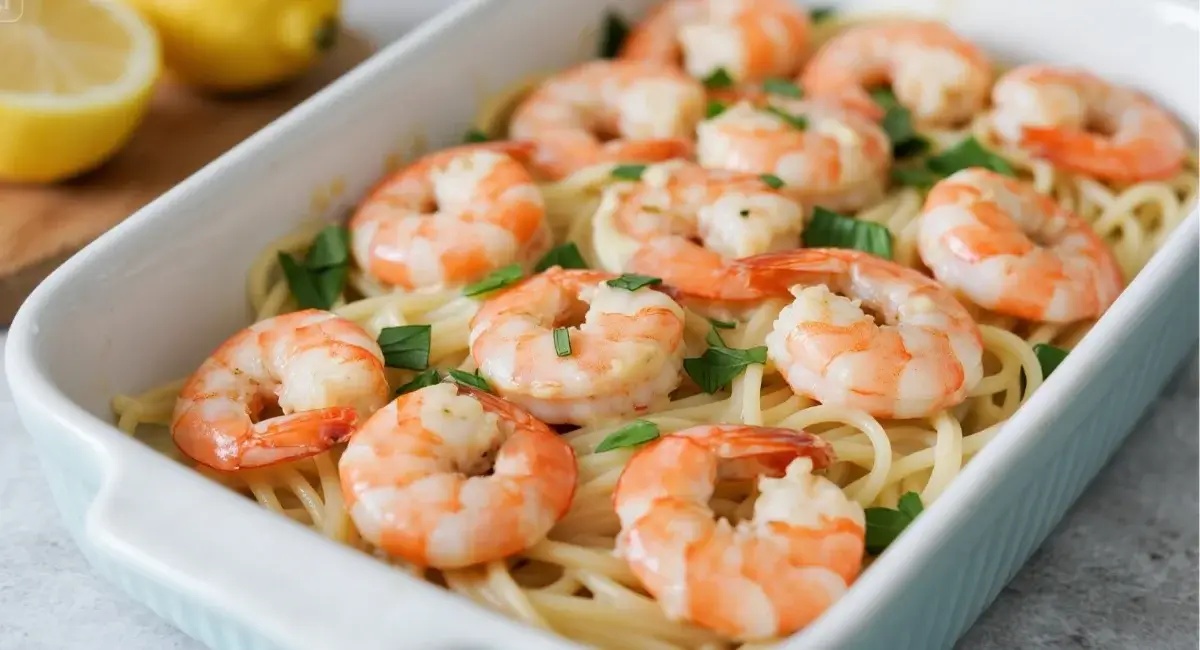 Shrimp Scampi Pasta Bake