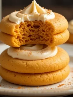 Soft Pumpkin Cookies with Cream Cheese Frosting