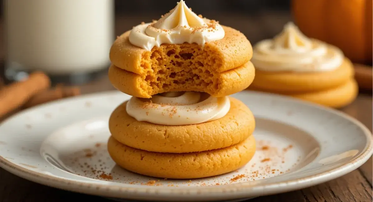 Soft Pumpkin Cookies with Cream Cheese Frosting