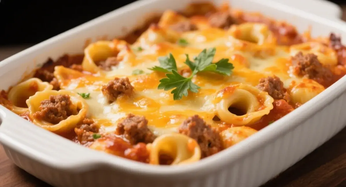 cheesesteak tortellini in rich provolone sauce