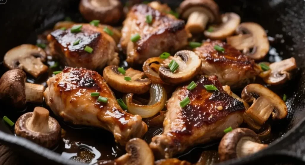 pepper chicken with mushrooms