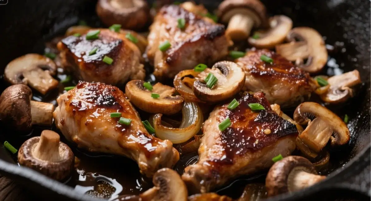 pepper chicken with mushrooms