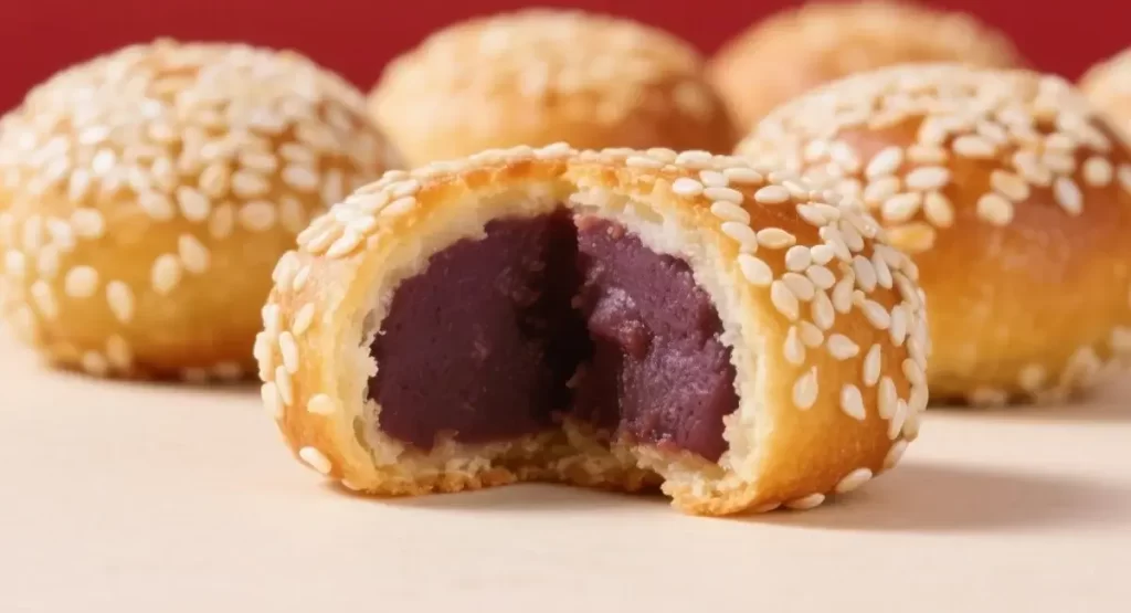 red bean sesame balls