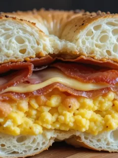 Creamy Bacon Cheddar Bagels