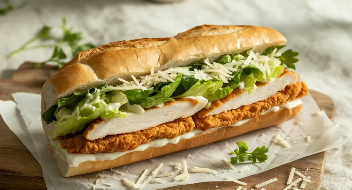 chicken caesar salad sandwich