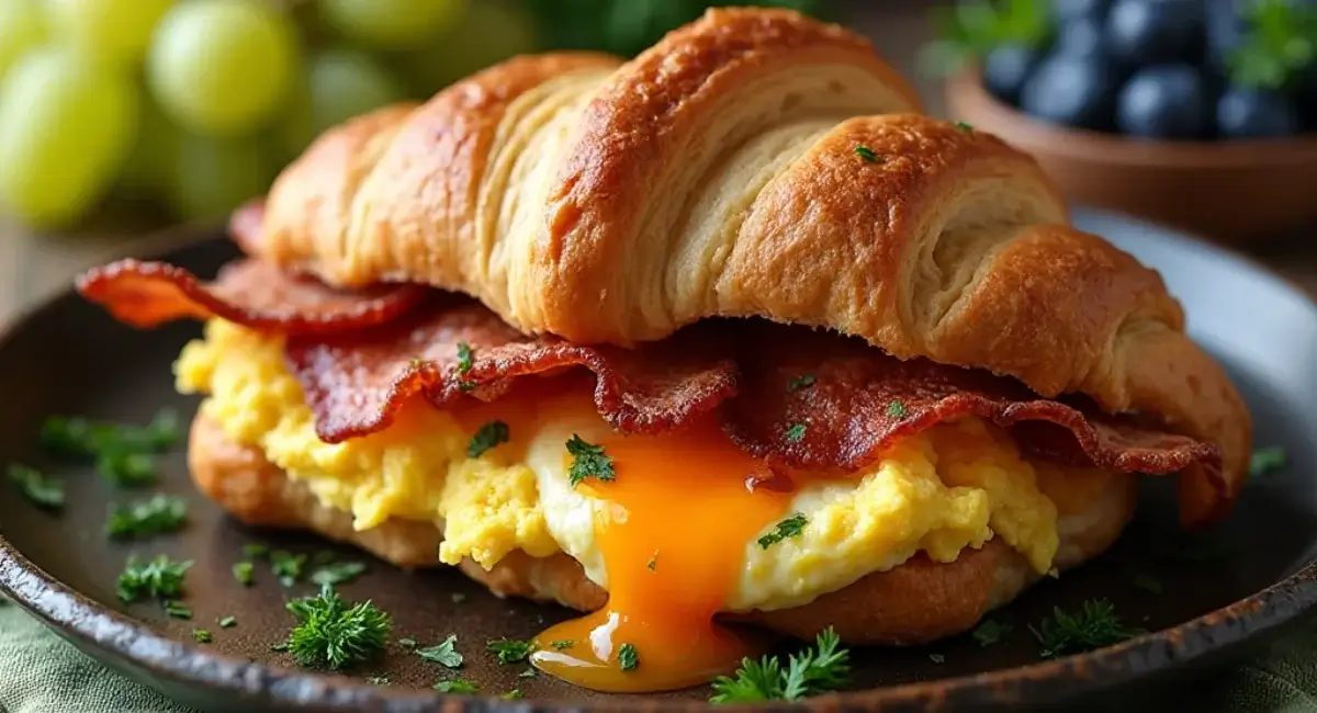 bacon egg cheese croissant