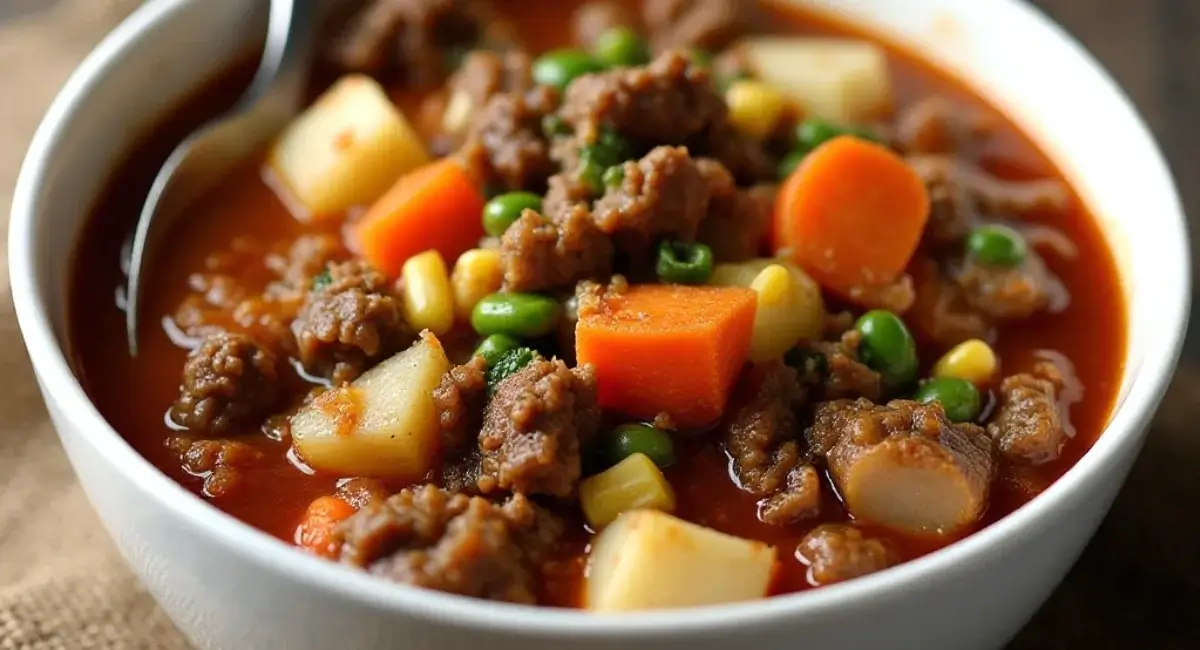 vegetable beef soup with ground beef