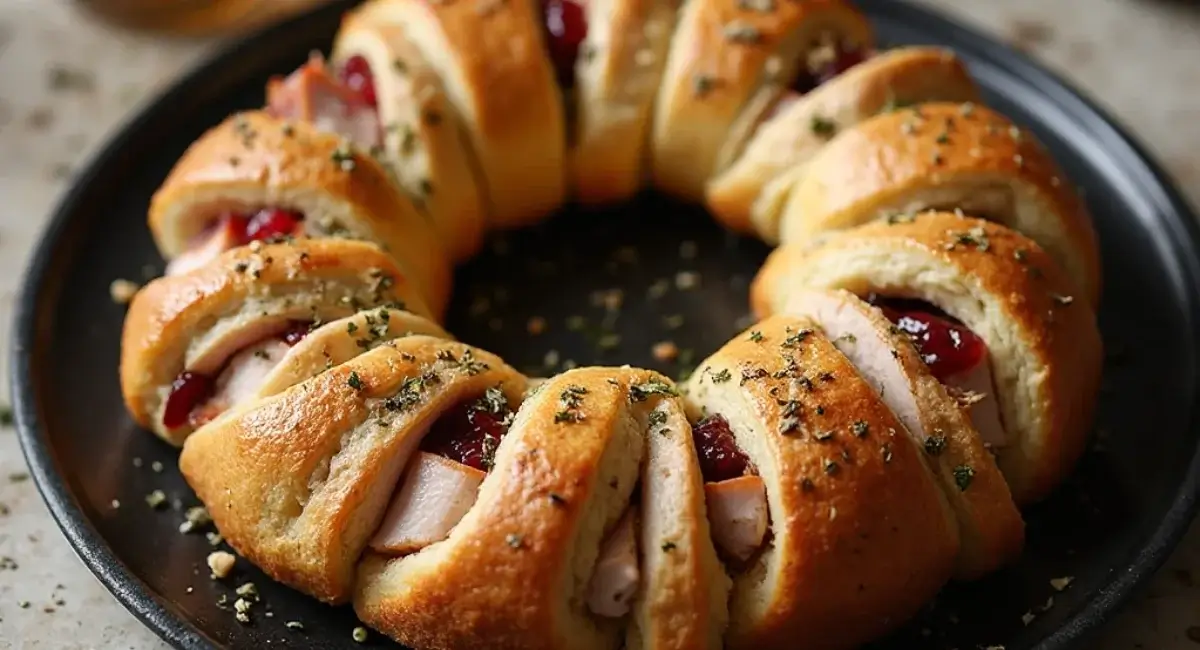 Savory Turkey and Cranberry Crescent Ring