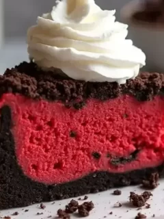 Christmas Red Velvet Cheesecake with Oreo Crust
