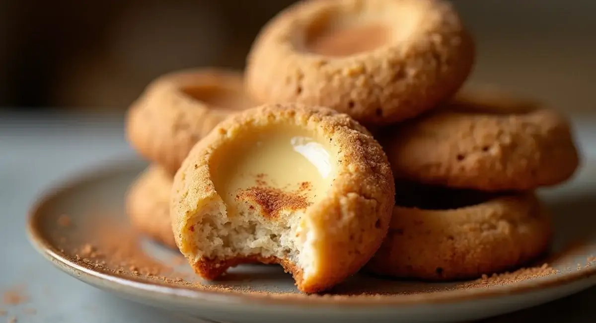 Eggnog Snickerdoodle Thumbprint Cookies