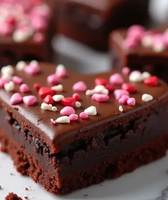 Easy Made Heart Shaped Brownies Recipe