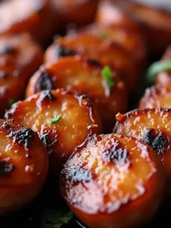 Mustard Hasselback Kielbasa Bites